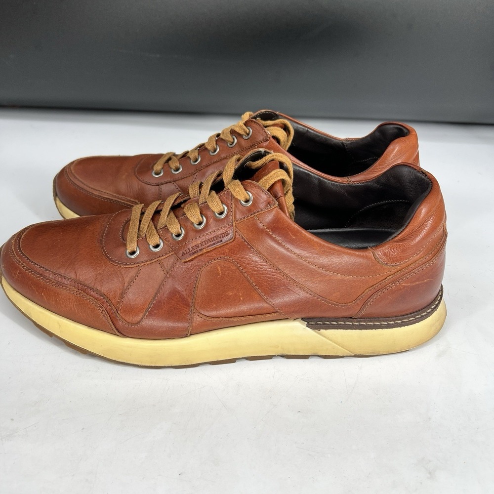 Allen Edmonds A-Trainer Shoes Mens Size 12 Brown Leather Comfort Sneakers